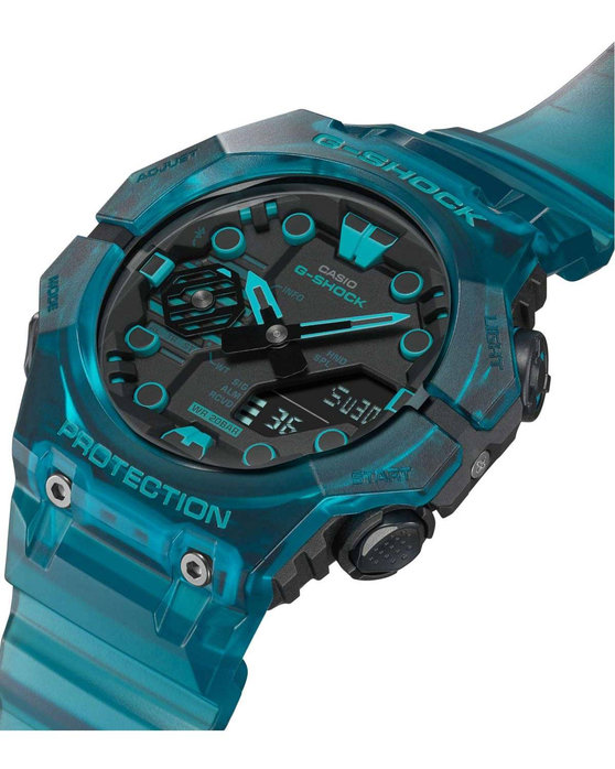 CASIO G-SHOCK Smartwatch Chronograph Turquoise Rubber Strap