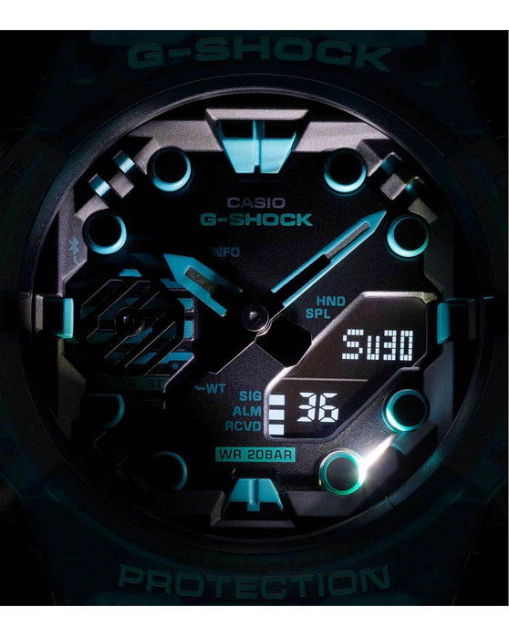 CASIO G-SHOCK Smartwatch Chronograph Turquoise Rubber Strap