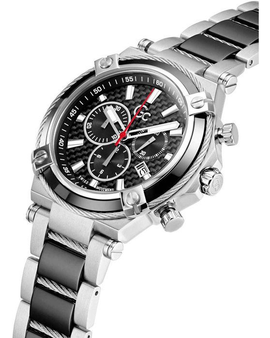 GUESS Collection Cable Sport Chronograph Two Tone Stainless Steel Bracelet