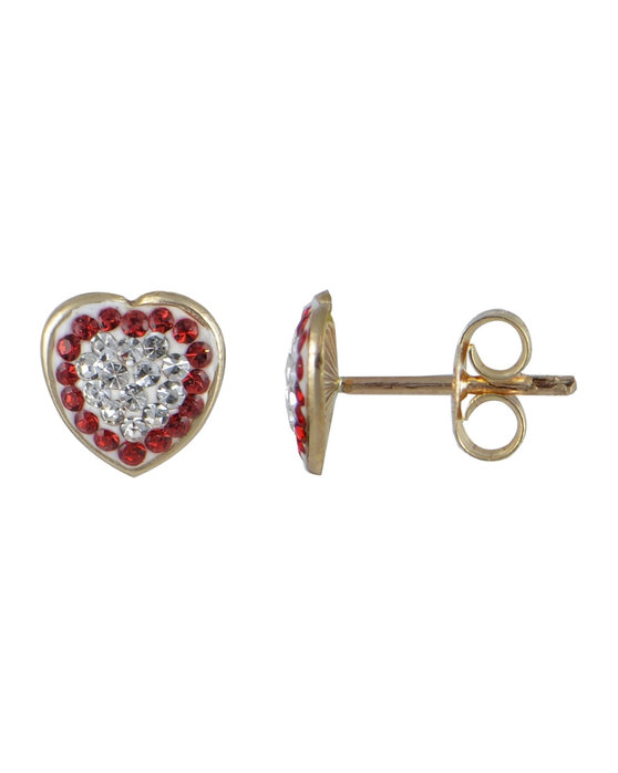 Σκουλαρίκια Ino&Ibo σε σχήμα καρδιάς από χρυσό 9Κ με ζιργκόν