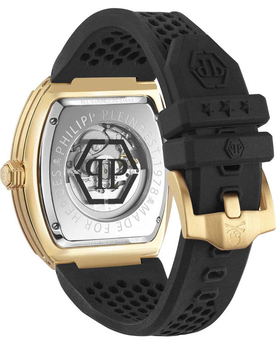 PHILIPP PLEIN The Skeleton Automatic Black Rubber Strap