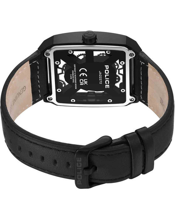 POLICE Omaio Black Leather Strap