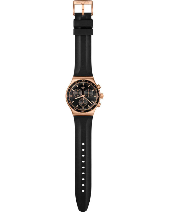 SWATCH Stain Sheen Chronograph Black Rubber Strap