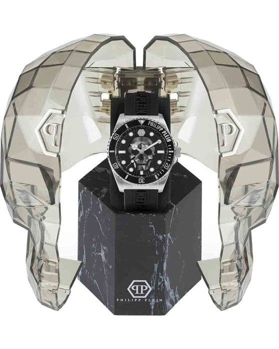 PHILIPP PLEIN The Skull Diver Black Rubber Strap