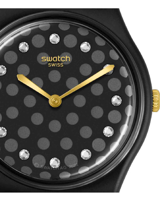 SWATCH Holiday collection Sparkle Night Crystals Grey Silicone Strap