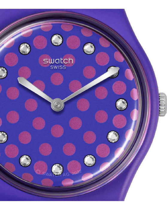 SWATCH Holiday collection Perfect Plum Crystals Purple Silicone Strap