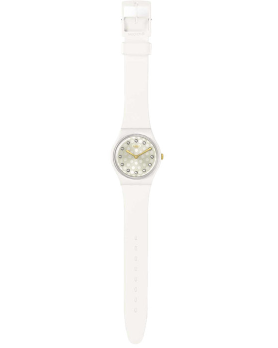 SWATCH Holiday collection Sparkle Shine Crystals White Silicone Strap