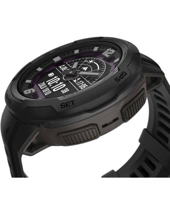 GARMIN Instinct Crossover Solar Tactical Black Silicone Strap