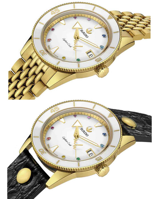 RADO Captain Cook x Marina Hoermanseder Heartbeat Gold Stainless Steel Bracelet (R32117708)