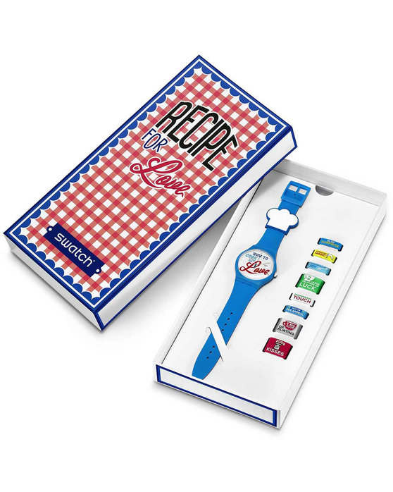 SWATCH Valentine’s Day Recipe For Love Light Blue Silicone Strap