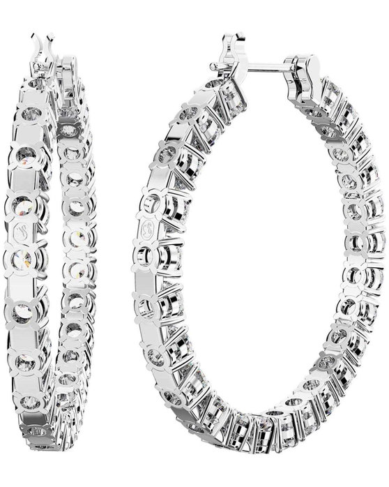 SWAROVSKI White Matrix hoop earrings (round cut)