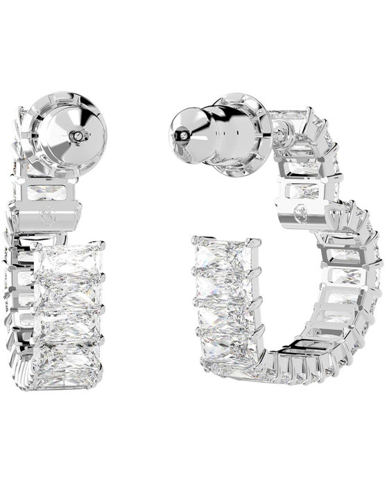 SWAROVSKI White Matrix hoop earrings Heart (Small)