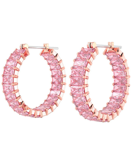 SWAROVSKI Pink Matrix hoop earrings (baguette cut)