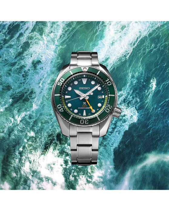 SEIKO Prospex Sumo Divers Solar GMT Silver Stainless Steel Bracelet