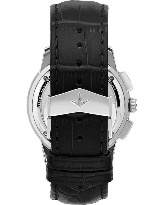 LUCIEN ROCHAT Iconic Automatic Chronograph Black Leather Strap