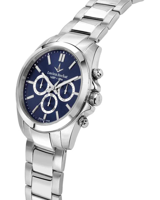 LUCIEN ROCHAT Leman Chronograph Silver Stainless Steel Bracelet