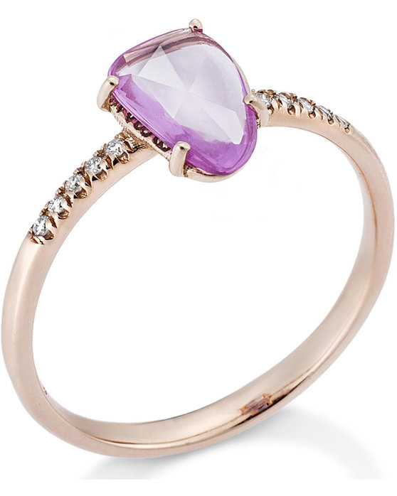 Δαχτυλίδι SAVVIDIS από ροζ χρυσό 18Κ με ζαφείρι και διαμάντια (No 54)