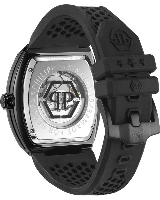 PHILIPP PLEIN The Skeleton Automatic Black Rubber Strap