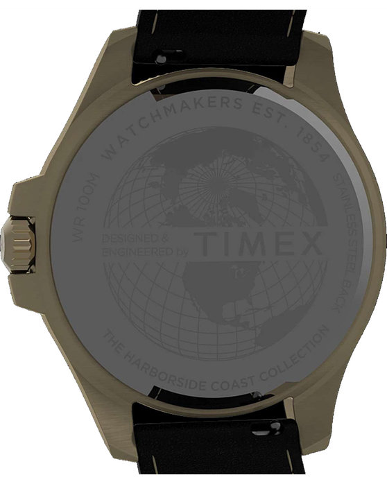 TIMEX Harborside Coast Black Leather Strap