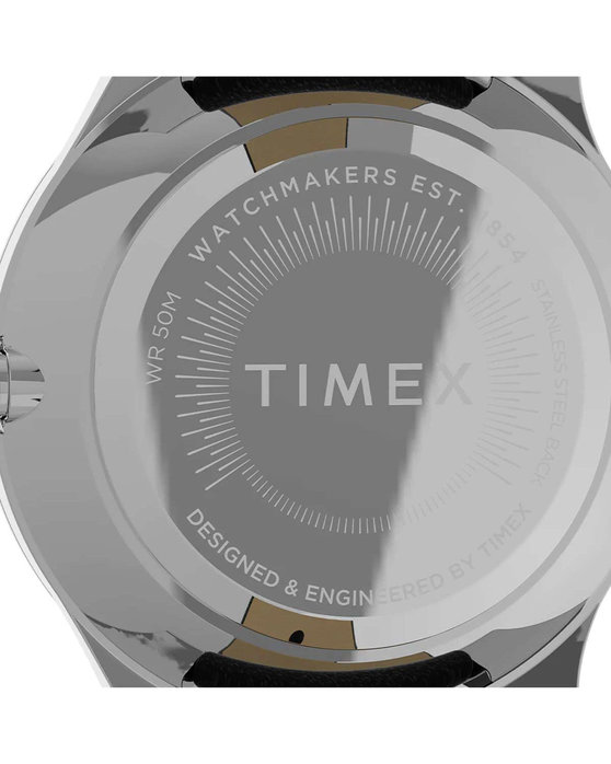 TIMEX Dress Black Leather Strap