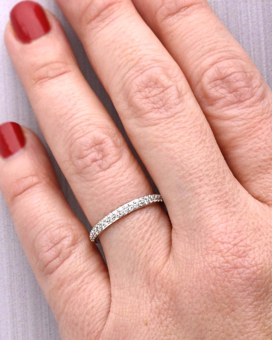 18ct White Gold Eternity Ring with Diamonds by Savvidis (No 54)