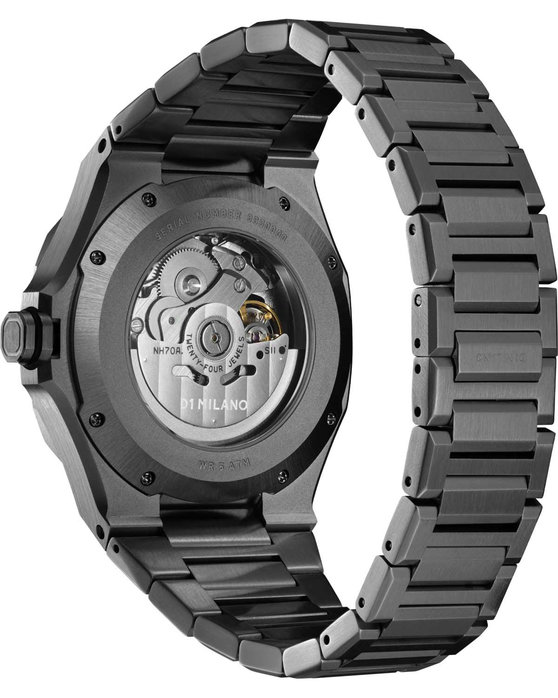 D1 MILANO Skeleton Automatic Grey Stainless Steel Bracelet