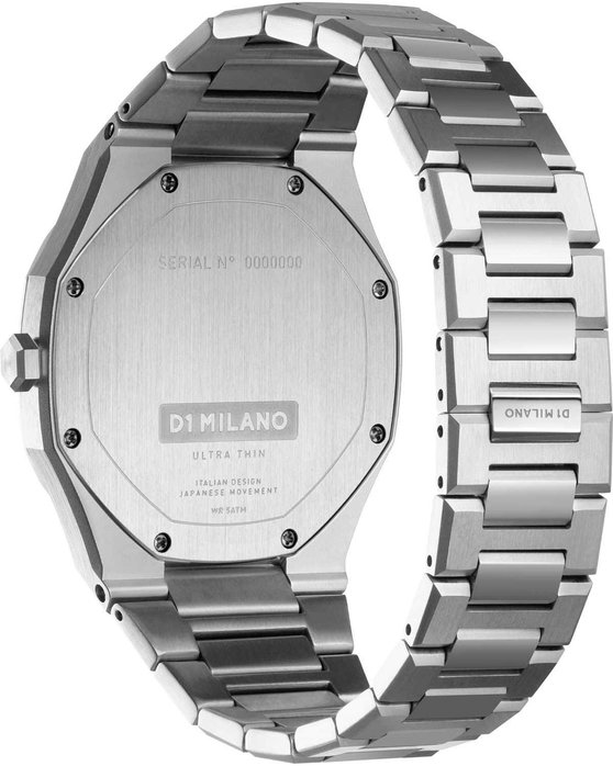 D1 MILANO Ultra Thin Silver Stainless Steel Bracelet