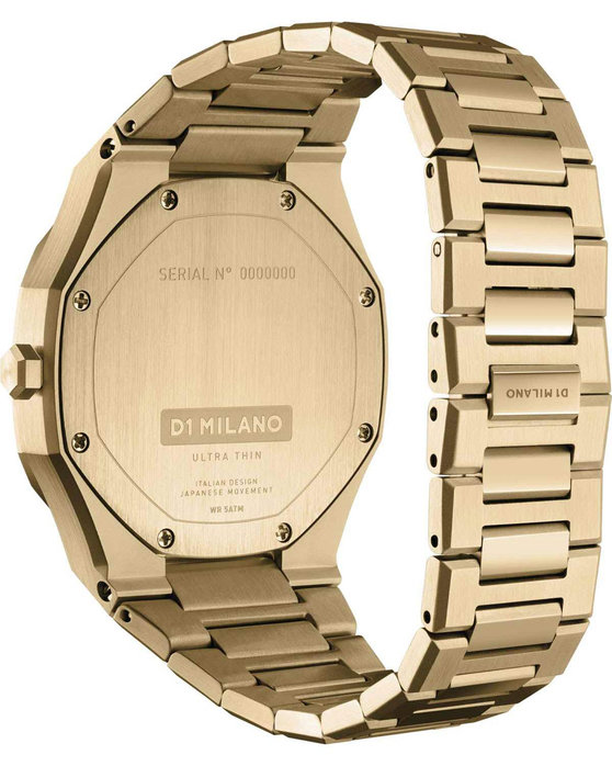 D1 MILANO Ultra Thin Gold Stainless Steel Bracelet