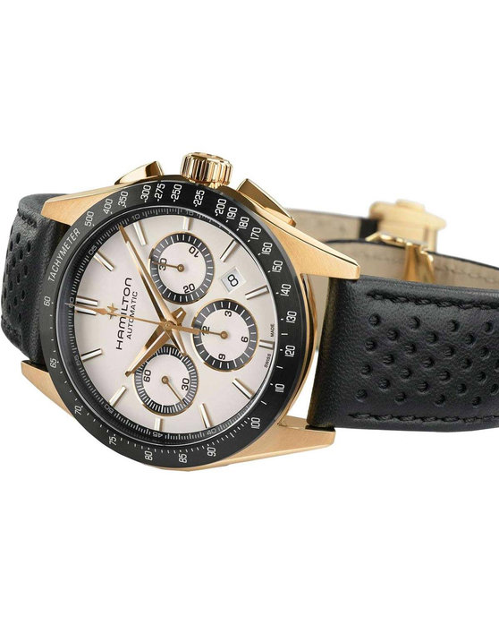 HAMILTON Jazzmaster Performer Automatic Chronograph Black Leather Strap