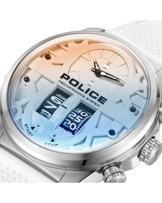 POLICE Rotorcrom White Silicone Strap