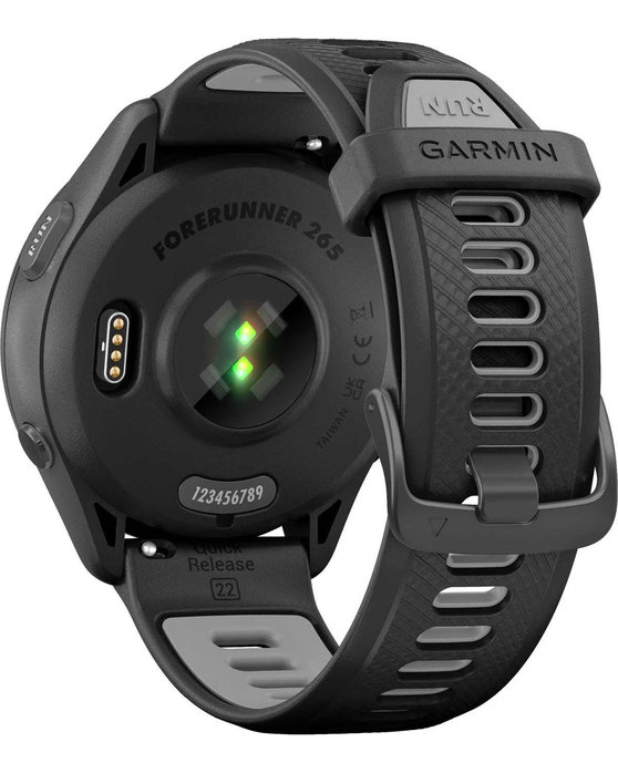 GARMIN Forerunner 265 with Black/Powder Gray Silicone Band