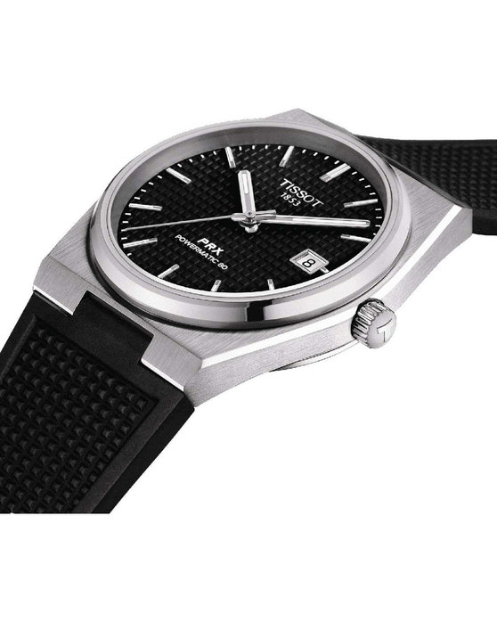 TISSOT T-Classic PRX 40 205 Powermatic 80 Automatic Black Rubber Strap