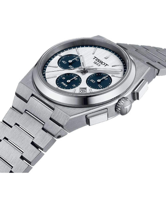 TISSOT T-Classic PRX Automatic Chronograph Silver Stainless Steel Bracelet