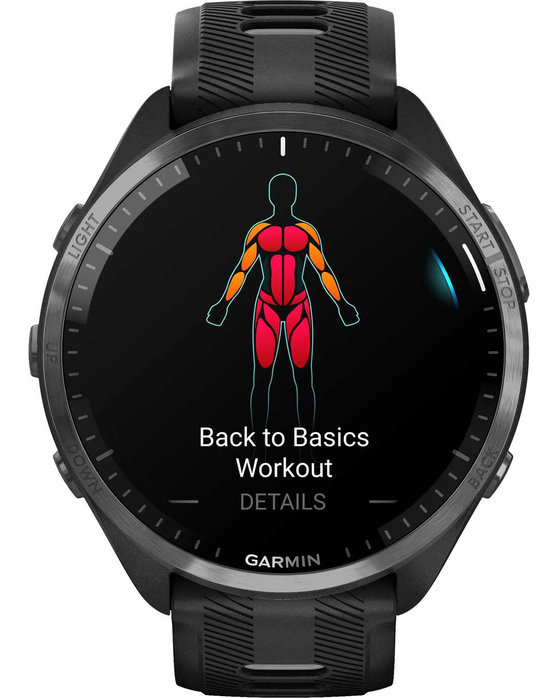 GARMIN Forerunner 965 with Black/Powder Gray Silicone Band