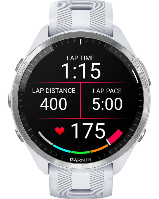 GARMIN Forerunner 965 with Whitestone/Powder Grey Silicone Band