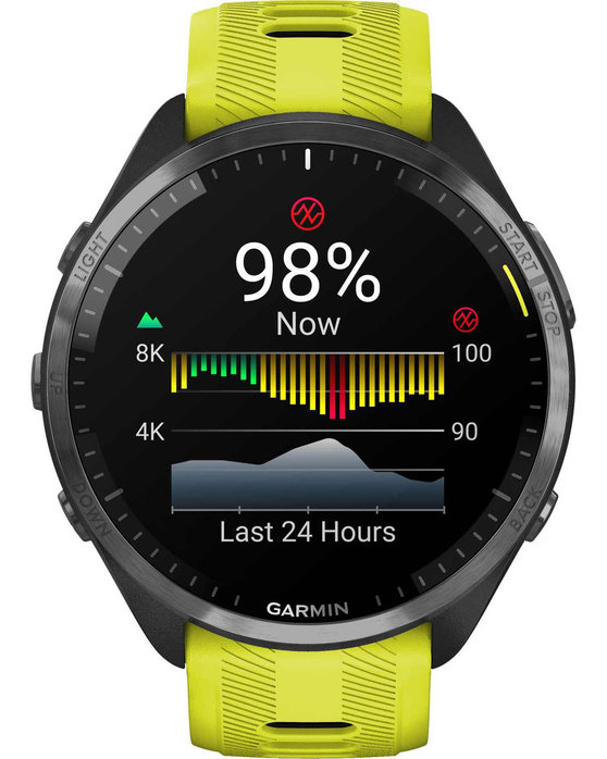 GARMIN Forerunner 965 with Amp Yellow/Black Silicone Band