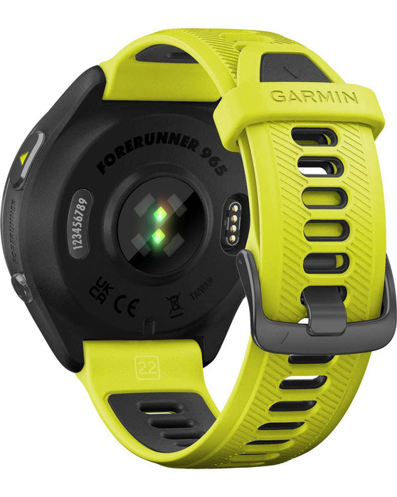 GARMIN Forerunner 965 with Amp Yellow/Black Silicone Band