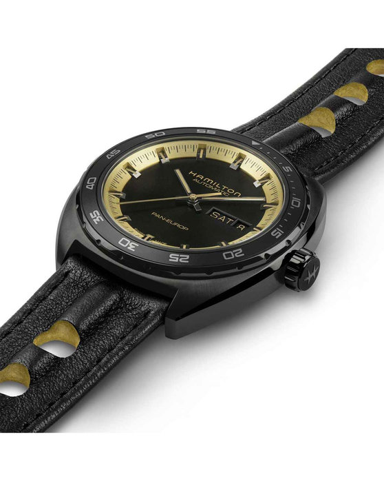 HAMILTON American Pan Europ Classic Automatic Black Leather Strap