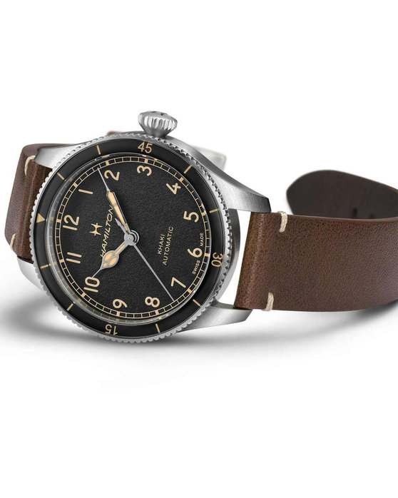 HAMILTON Khaki Aviation Pilot Pioneer Automatic Brown Leather Strap