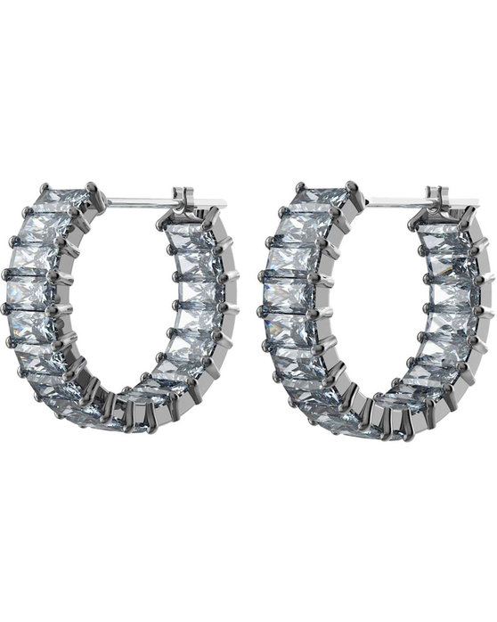 SWAROVSKI Gray Matrix hoop earrings (baguette cut)