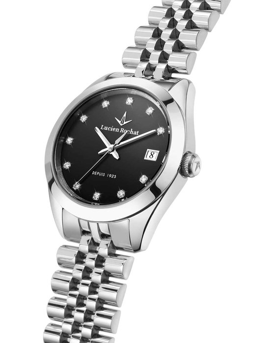 LUCIEN ROCHAT Madame Diamonds Silver Stainless Steel Bracelet