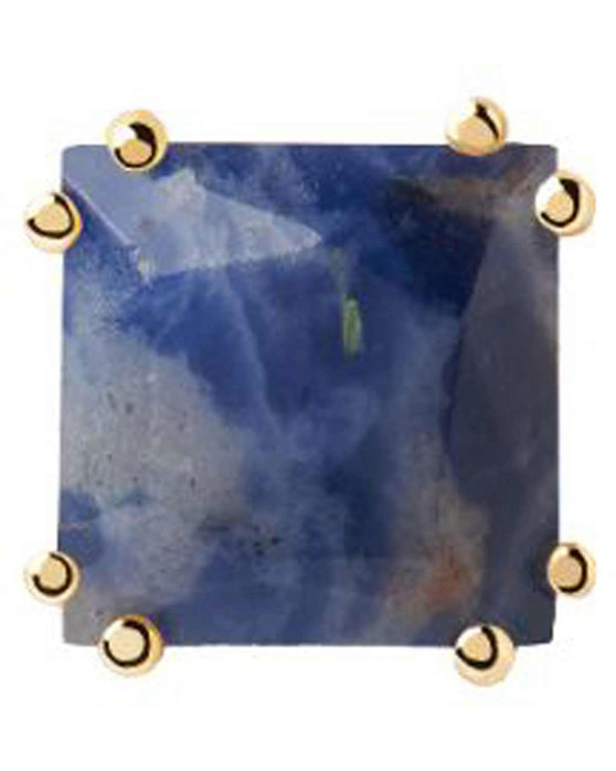 Μονό σκουλαρίκι PDPAOLA The Gemstones Piercing Capsule από ασήμι 925 με επιχρύσωμα 18Κ με σοδαλίτη