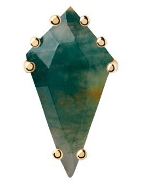 Μονό σκουλαρίκι PDPAOLA The Gemstones Piercing Capsule από ασήμι 925 με επιχρύσωμα 18Κ με αχάτη