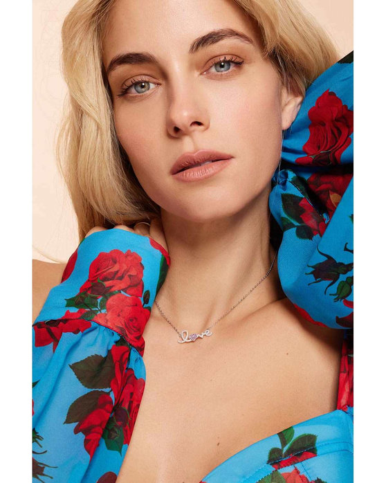 DOUKISSA NOMIKOU My Ruby Love Necklace Pave Silver