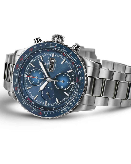 HAMILTON Khaki Aviation Converter Automatic Chronograph Silver Stainless Steel Bracelet