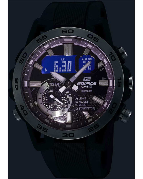 CASIO Edifice Sospensione Dual Time Chronograph Black Rubber Strap