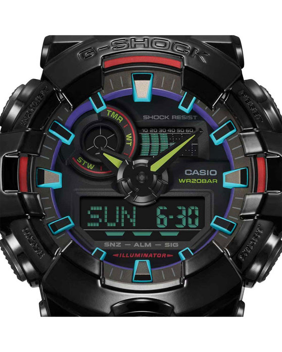 G-SHOCK Dual Time Chronograph Black Rubber Strap