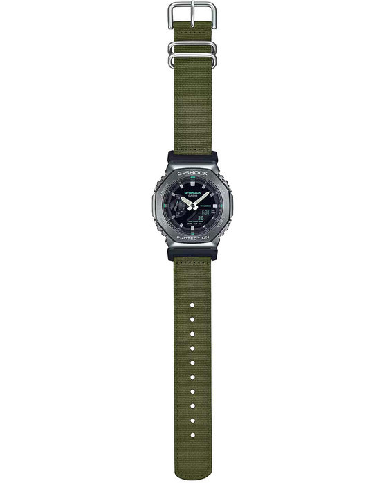 G-SHOCK Dual Time Chronograph Olive Green Fabric Strap