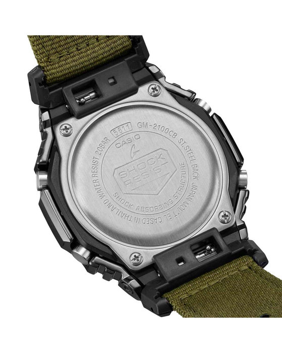 G-SHOCK Dual Time Chronograph Olive Green Fabric Strap