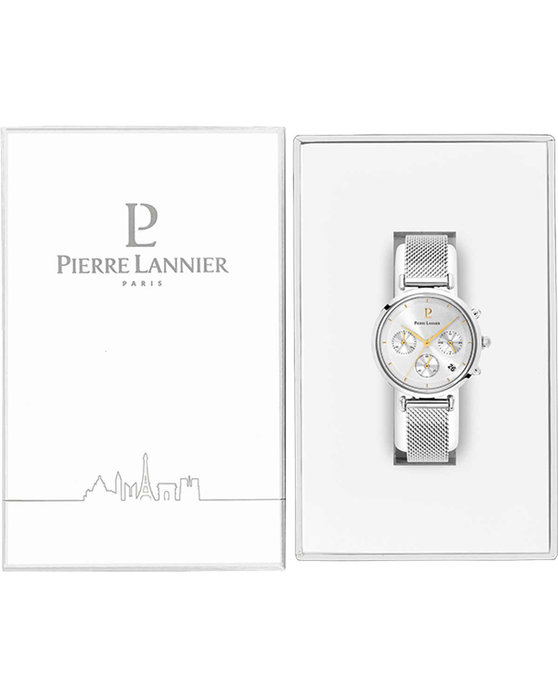 PIERRE LANNIER Lutecia Chronograph Silver Stainless Steel Bracelet